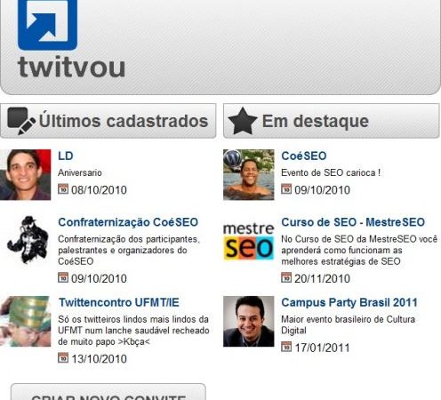 Envie convites pelo TwitVou