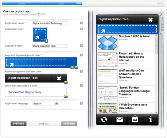 Distribua o seu site como aplicativo na loja da Nokia (Ovi)