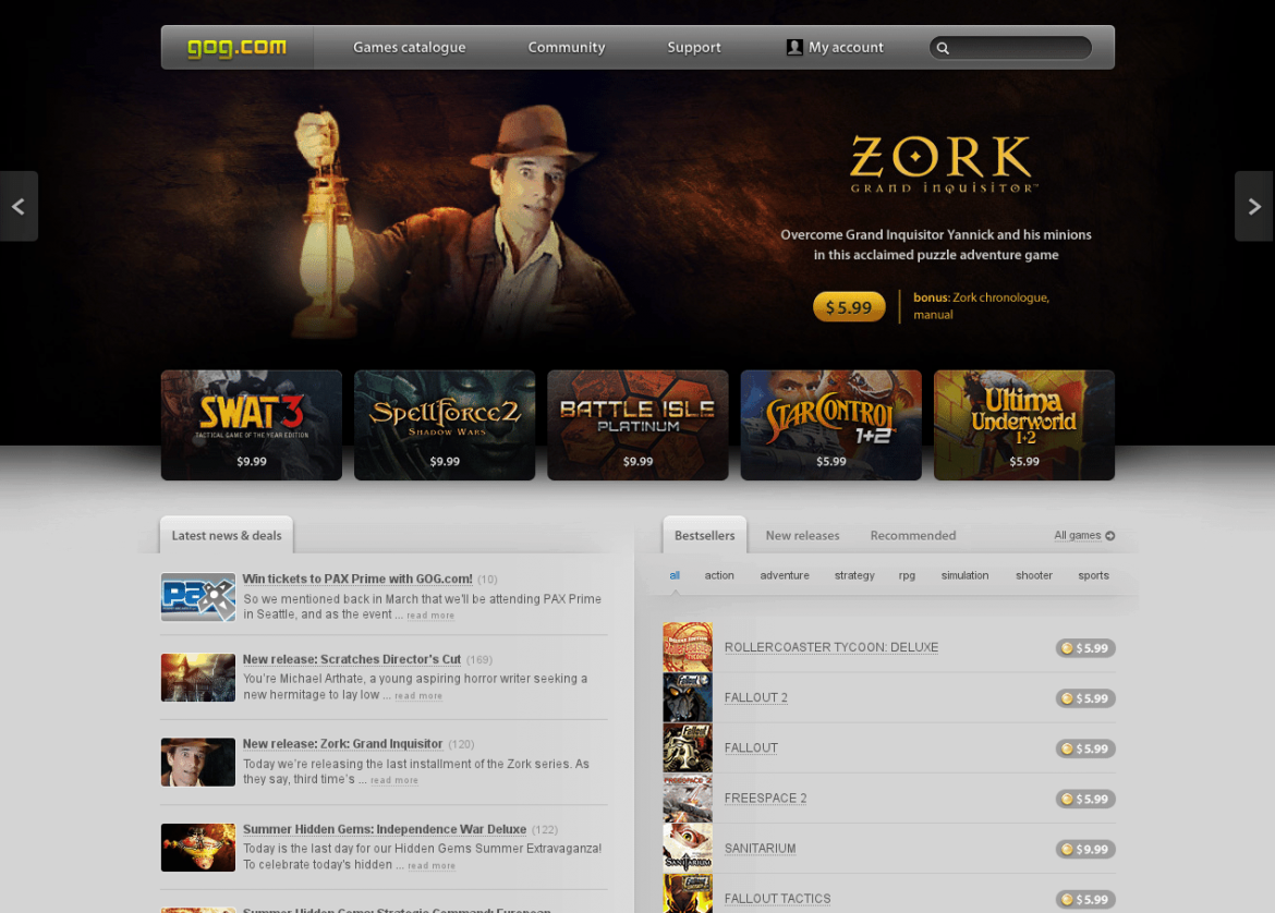 Compre jogos antigos por até 9 dólares