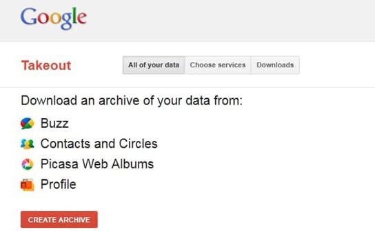 Faça um backup de todos os seus produtos do Google