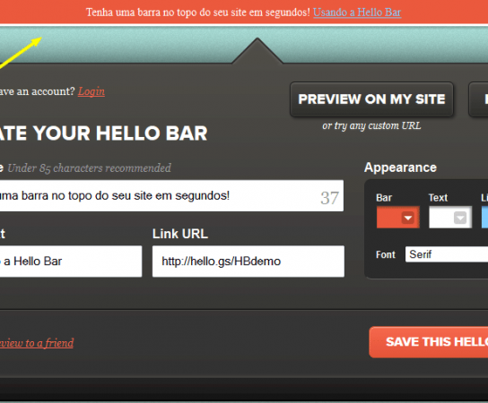 Coloque uma barra de notificações e consiga mais cliques