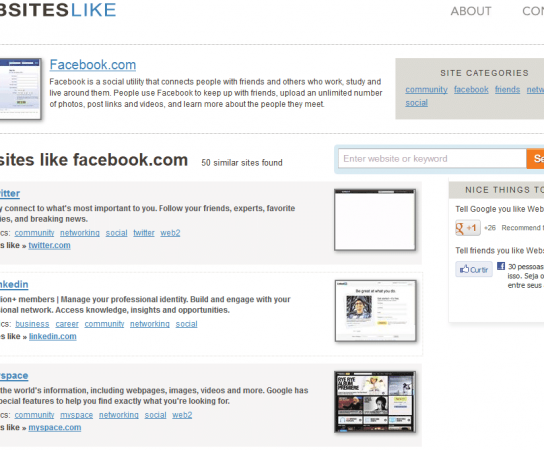Ache sites relacionados com o seu