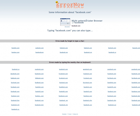 Descubra possíveis erros de digitação no seu domínio