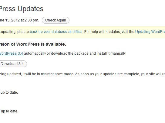 Desabilitar notificações de atulizações para plugins