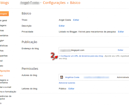 Usando o Blogger com seu domínio nacional